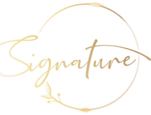 Distinctive logo displaying the name 'Signature Chef Cy' in a gradient design.